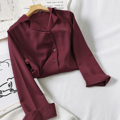 Nove ženske majice bijele košulje proljeće jesen Jednobojne ležerne šifonske bluze Ženske košulje dugih rukava Raznobojne OL Office Blusa AB1733