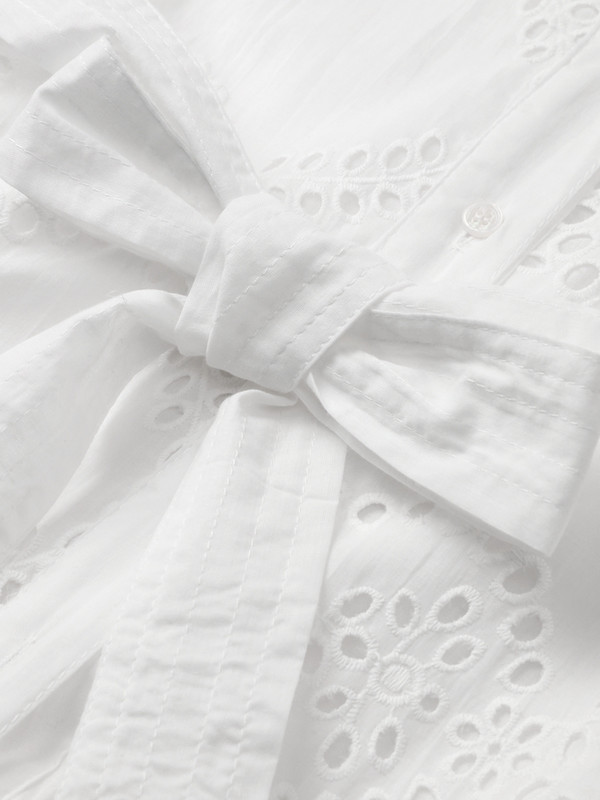 Κομψό κεντημένο γυναικείο μίντι φόρεμα Κομψό με μακρυμάνικο ψηλόμεσο φόρεμα με κορδόνια 2023 Fashion Female Solid Vestidos