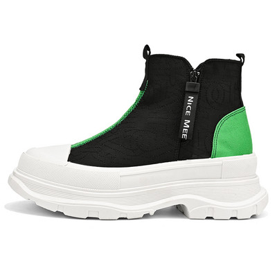 Kevadine kuum soodusmüük Meeste Chelsea saapad Moodsad kõrge ülaosaga nahksaapad Meeste vabaaja tossud Disainer paksud meeste poolsaapad