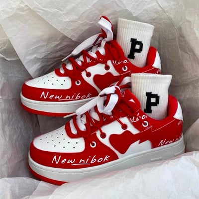 Γυναικεία Μόδα Αθλητικά Παπούτσια 2022 Νέα Γυναικεία Κομψά Κορδόνια Παπούτσια Αναπνεύσιμης Πλατφόρμας Casual Vulcanized Γυναικεία αθλητικά παπούτσια