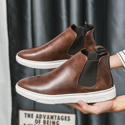 2022 m. nauji vyriški Chelsea batai prabangūs prekės ženklo britiški auliniai batai madingi kokybiški odiniai batai motociklininkui vyriški batai didelio dydžio