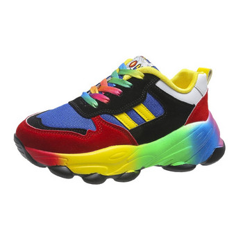 Нови обувки за бягане, дамски маратонки, пролет, есен, спортни обувки на открито, многоцветни за свободното време, удобни френулум, плюс размер 35~43