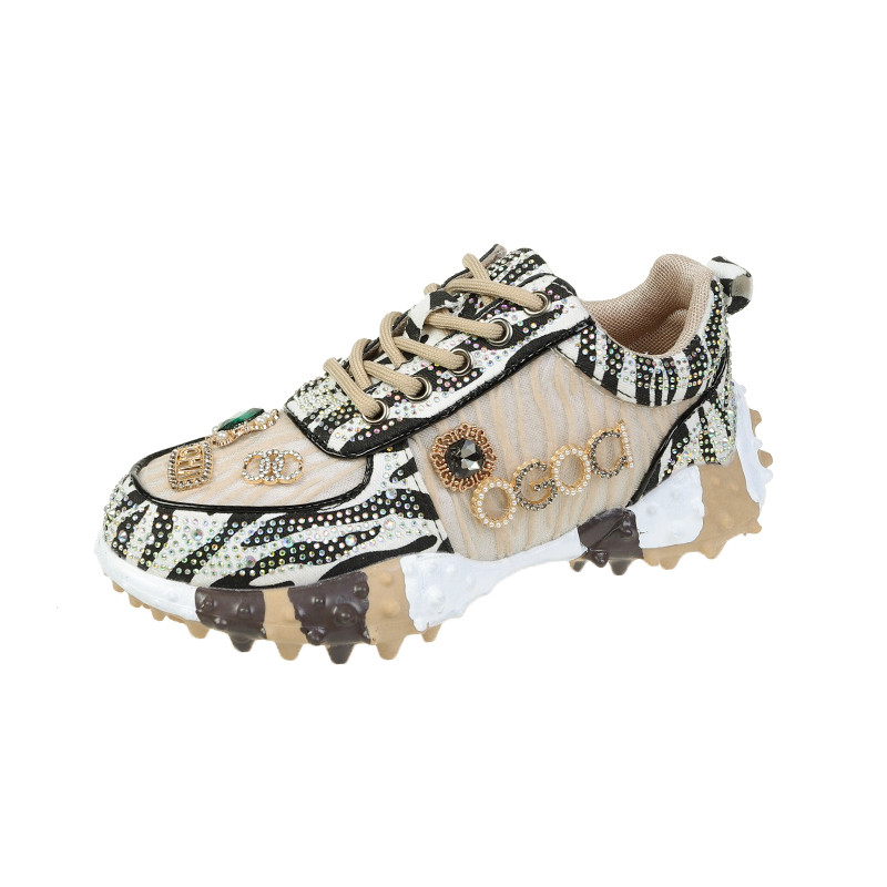 Pantofi pentru femei 2023, noi, cu strasuri, pentru femei, cu diamante, respirabile, de designeri de lux, ocazional, fund gros, pantofi pentru tată, pantofi pentru femei