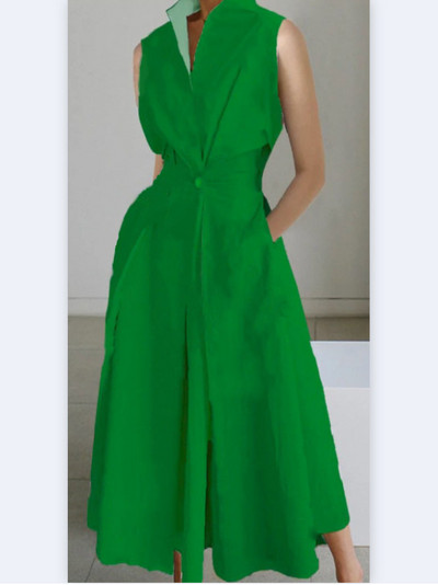 Rochie de vară pentru femei, la modă, pentru navetiști, de culoare uni, pentru femei, retro, cu rever, cu talie elastică, cămașă cu mânecă lungă, rochie pentru femei cu leagăn mare