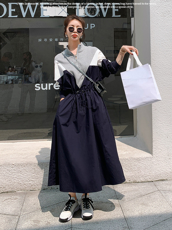 Sieviešu kleitas 2023. gada pavasaris, rudens, jauna, gara kleita, ikdienišķa, brīva, ar pusi atvērta apkakle, modes kleitas.