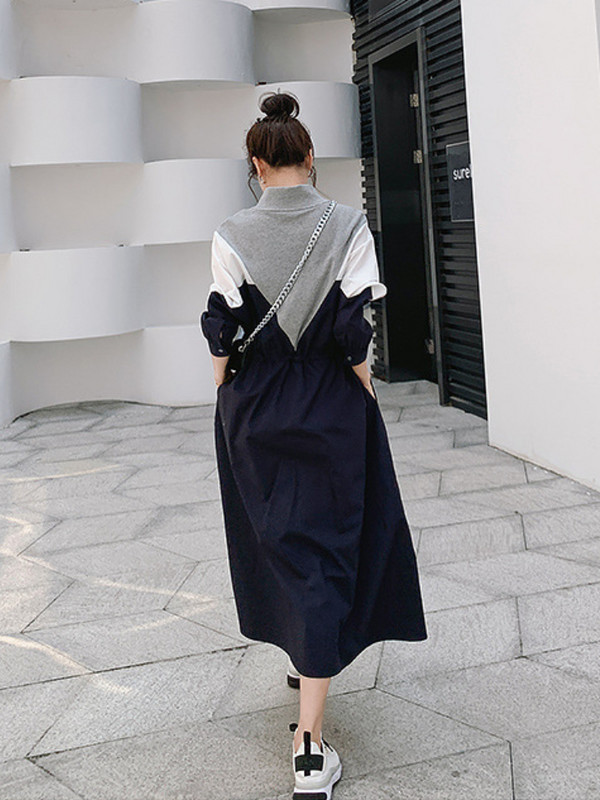 Sieviešu kleitas 2023. gada pavasaris, rudens, jauna, gara kleita, ikdienišķa, brīva, ar pusi atvērta apkakle, modes kleitas.