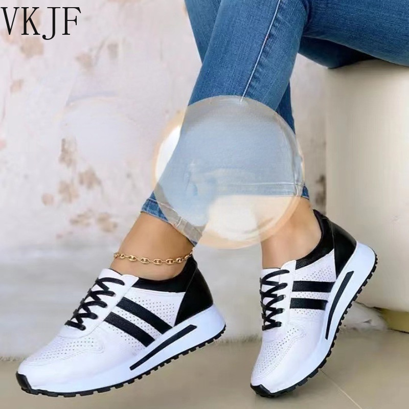 2023 Ženske tenisice Cipele s platformom Kožna patchwork ležerna sportska obuća Ženska mreža za trčanje na otvorenom Vulkanizirana cipela Velika veličina 43