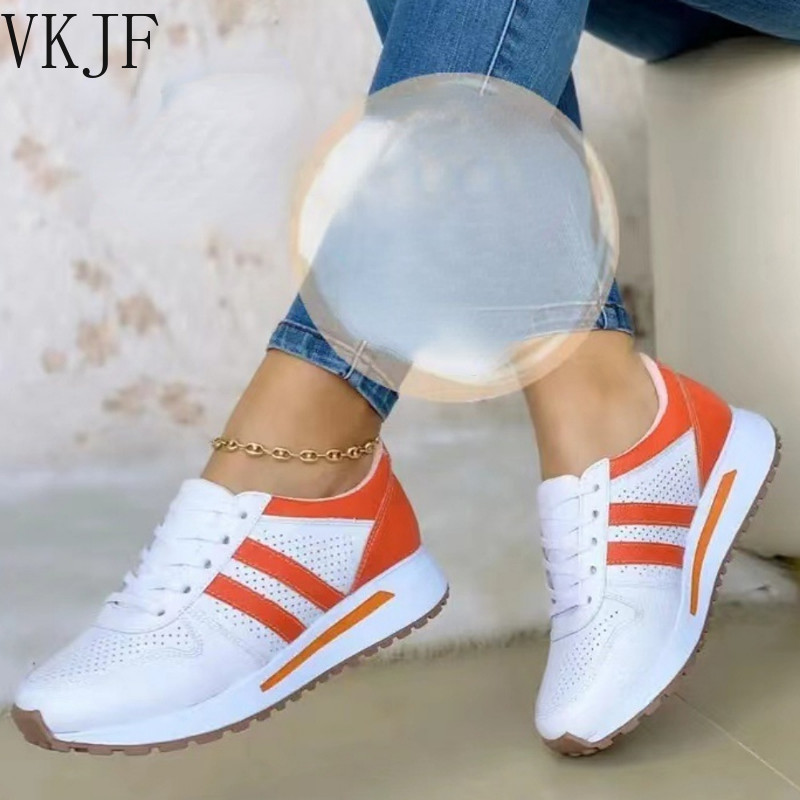 2023 Ženske tenisice Cipele s platformom Kožna patchwork ležerna sportska obuća Ženska mreža za trčanje na otvorenom Vulkanizirana cipela Velika veličina 43