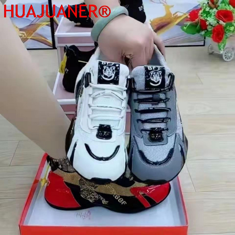 2023. gada sporta apavi Sieviešu labvēlīgi tīģera izšuvumi, elpojoši vīriešu apavi ar zemu augšdaļu, pieskaņotā krāsā, šņorējami, mazi balti apavi
