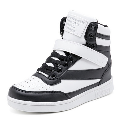 2023. Ženske prozračne visoke crne bijele čizme Cipele Ženske ležerne sportske cipele Tenisice s platformom i skrivenim rastom Kožna cipela