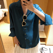 Ženske majice i bluze Bijela košulja od šifona Blusas Roupa Feminina Outwear Ženske proljetne bluze s otvorenim ovratnikom dugih rukava