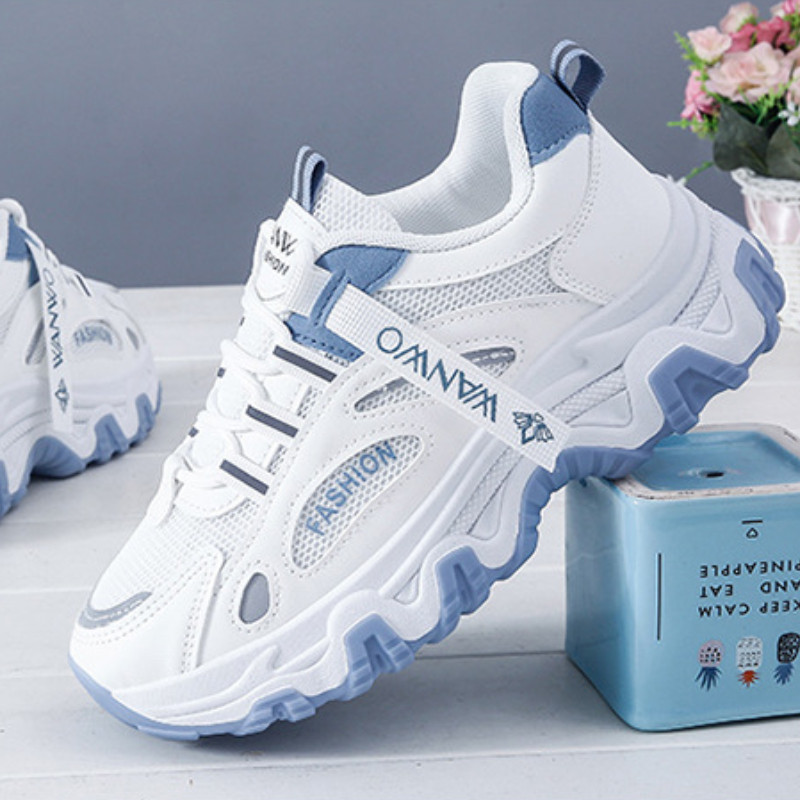 Ženske tenisice Nove debele tenisice Ženske prozračne mrežaste cipele za slobodno vrijeme Tenisice Ženske tenisice s platformom Vulkanizirane cipele na vezanje