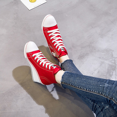 2022 Γυναικεία πάνινα παπούτσια με πλατφόρμα Γυναικεία παπούτσια casual Γυναικεία παπούτσια από καμβά Wedge γυναικεία παπούτσια Chunky Shoes Παπούτσια Plus Size