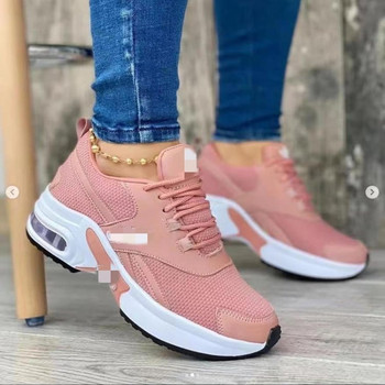 Wedge Platform Sneakers 2023 New Fashion Plus Size Casual Αθλητικά Παπούτσια Γυναικεία με κορδόνια Διχτυωτό Διχτυωτό Γυναικεία Βουλκανιζέ παπούτσια