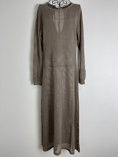 Καλοκαιρινό πλεκτό μάξι φόρεμα για γυναίκες Hollow out See Through μακρυμάνικο Slim κομψό σέξι φορέματα Club Party Beach Dress Casual