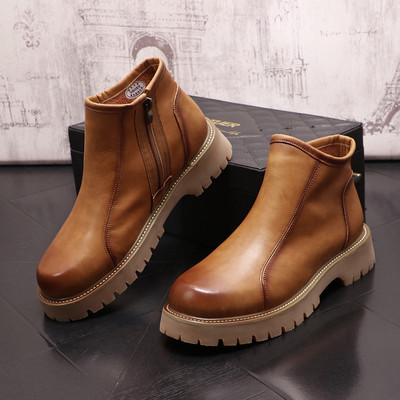 modne nove bijele kožne muške cipele Ležerne visoke cipele Chelsea čizme Zapatillas Hombre