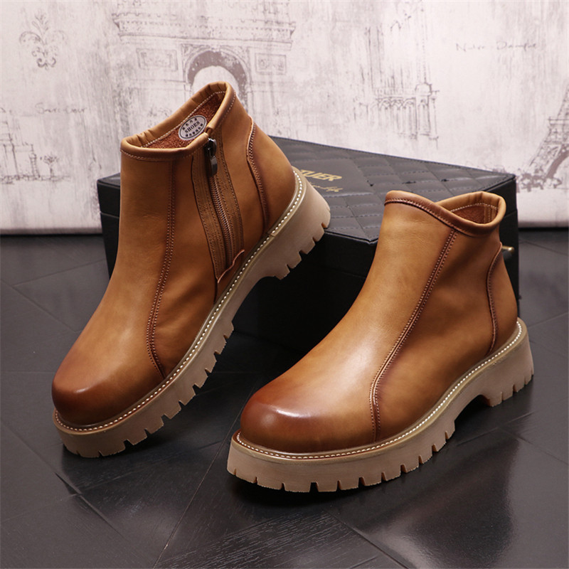 modne nove bijele kožne muške cipele Ležerne visoke cipele Chelsea čizme Zapatillas Hombre