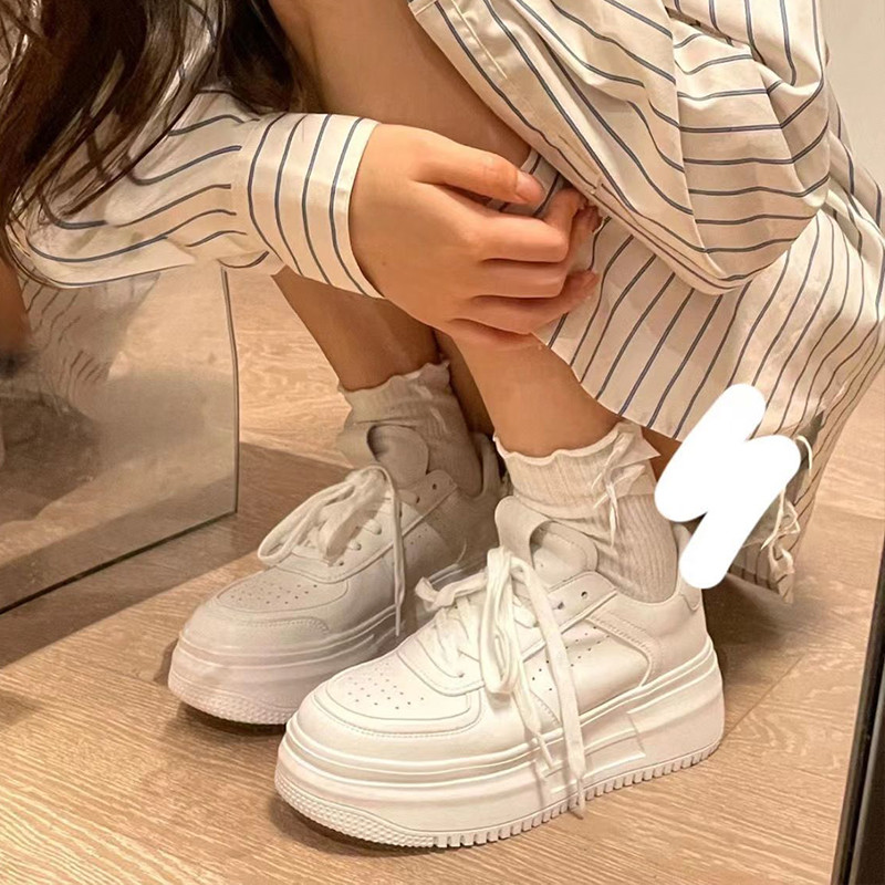 Γυναικεία παπούτσια Casual με κορδόνια Πλατφόρμα για τρέξιμο Γυναικεία άνετα παπούτσια Γυναικεία επίπεδη μόδα Λευκά αθλητικά παπούτσια Γυναικεία