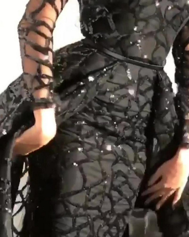 Moteriška 2021 m. vasaros suknelė ilgomis rankovėmis su blizgučiais, išplečiama elegantiška suknele vakarėliui aukštu juosmeniu, juodos spalvos, juodos suknelės