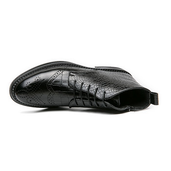 Британски стил Мъжки ботуши Chelsea Удобни дизайнерски ботуши Brogue за мъже Луксозна марка Мъжки мокасини Официални бизнес обувки