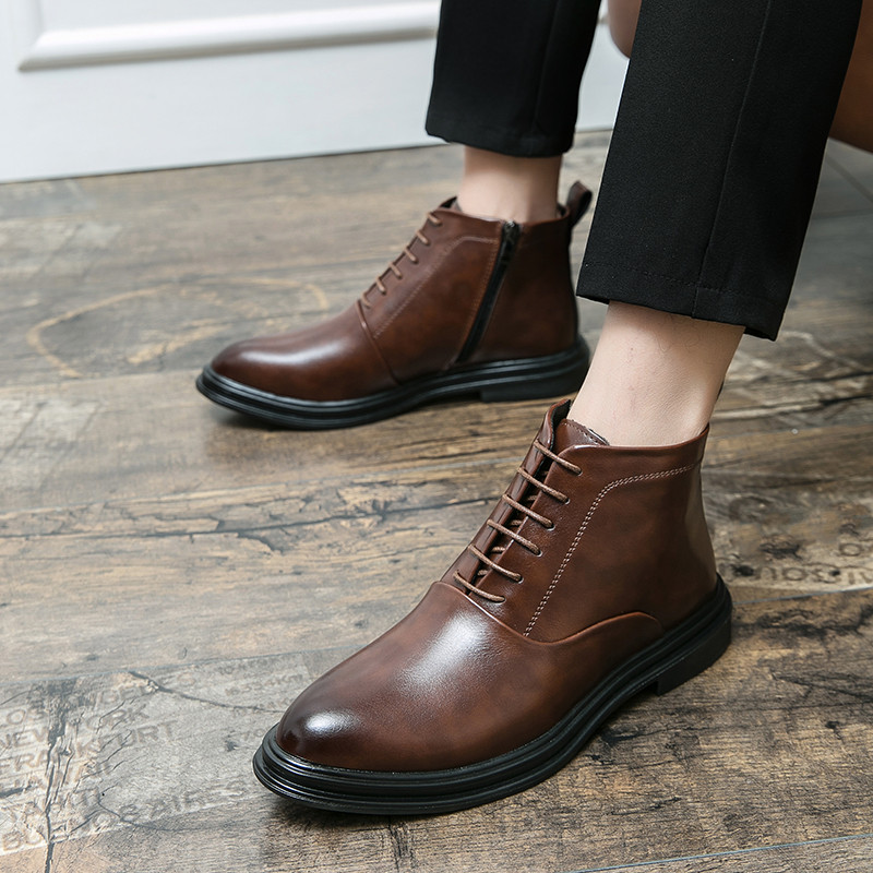 2023. Chelsea lakirane kožne gležnjače britanske muške cipele na špic visoke cipele Marka obuće crna smeđa veličina 38-44