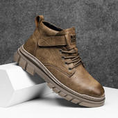 Vyriški batai Madingi Aukšti odiniai darbiniai batai Naujo dizaino motociklo batai Prabangūs prekės ženklo vyriški laisvalaikio batai kariški batai