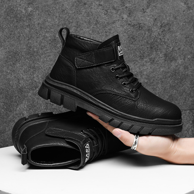 Vyriški batai Madingi Aukšti odiniai darbiniai batai Naujo dizaino motociklo batai Prabangūs prekės ženklo vyriški laisvalaikio batai kariški batai