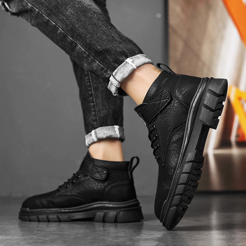 Vyriški batai Madingi Aukšti odiniai darbiniai batai Naujo dizaino motociklo batai Prabangūs prekės ženklo vyriški laisvalaikio batai kariški batai