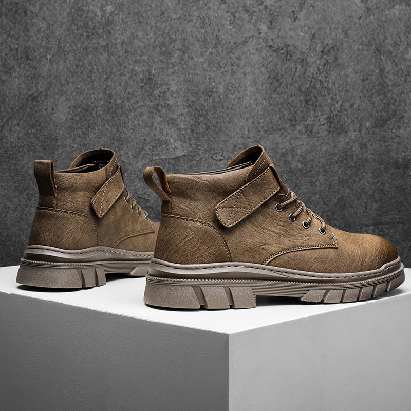 Vyriški batai Madingi Aukšti odiniai darbiniai batai Naujo dizaino motociklo batai Prabangūs prekės ženklo vyriški laisvalaikio batai kariški batai