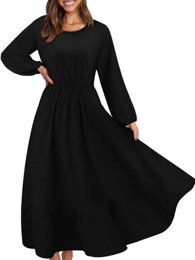 Rochie de damă elegantă cu imprimeu floral de primăvară vară ocazional cu mânecă lungă șifon șifon o linie lungă rochie maxi rochii de petrecere