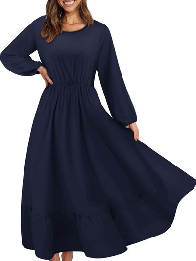 Rochie de damă elegantă cu imprimeu floral de primăvară vară ocazional cu mânecă lungă șifon șifon o linie lungă rochie maxi rochii de petrecere