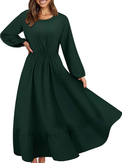 Rochie de damă elegantă cu imprimeu floral de primăvară vară ocazional cu mânecă lungă șifon șifon o linie lungă rochie maxi rochii de petrecere