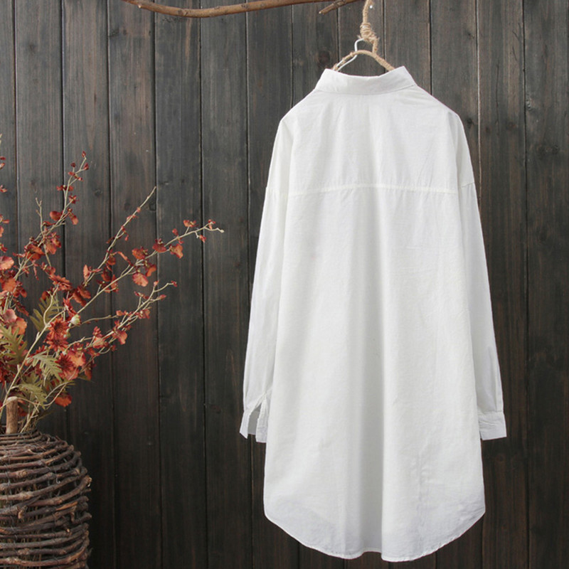 Ženska Jesen Zima S printom na gumbe V izrez Ležerna labava tunika Gornja majica Bluza Duga majica velikih veličina 2023