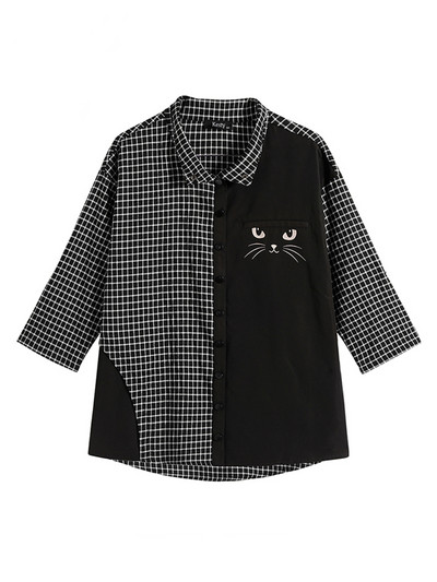 Ženska košulja veće veličine Proljetna modna elegantna košulja prikladna za okruglu žensku pamučnu ležernu košulju