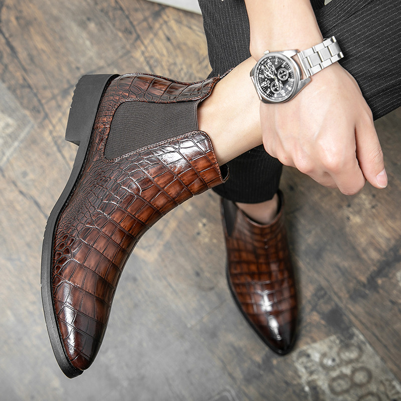 Ανδρικές μαύρες μπότες Chelsea ανδρικές μπότες ανδρικής μόδας Ανδρικές μπότες casual Ιταλία Κοντές μπότες με ψηλές μύτες δερμάτινες μπότες