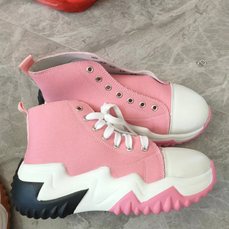 Pantofi de damă Pantofi cu pană Pantofi sport de pânză, de sus înalți, cu fundul gros, pentru femei, de culoare solidă, încălțăminte confortabilă, Pantofi de mujer 43