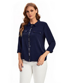 Ženska košulja veće veličine Proljetna modna elegantna košulja prikladna za okruglu žensku pamučnu ležernu košulju