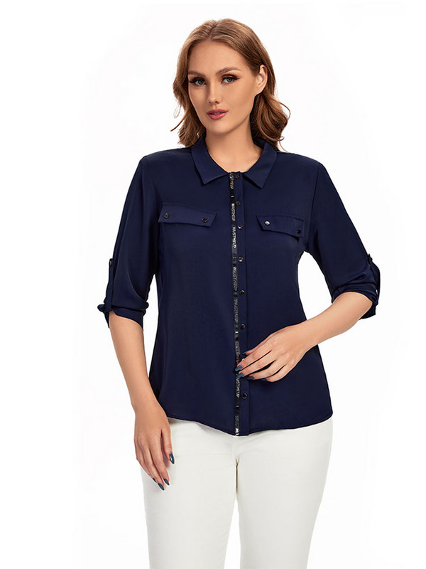 Ženska košulja veće veličine Proljetna modna elegantna košulja prikladna za okruglu žensku pamučnu ležernu košulju