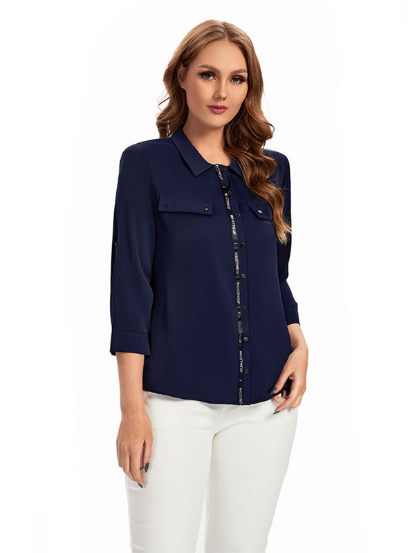 Ženska košulja veće veličine Proljetna modna elegantna košulja prikladna za okruglu žensku pamučnu ležernu košulju