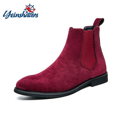 YEINSHAARS Dropshipping Férfi csizmák Luxus Retro Elegáns Chelsea Boots Férfi Tehénbőrbőr szerelmescipők 38-48-as nagyméretű