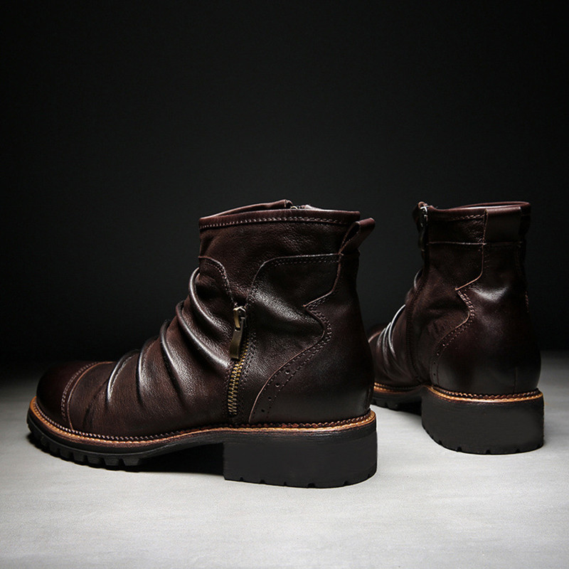 YWEEN Cizme pentru bărbați Tendință retro Pantofi pentru bărbați de calitate superioară Cizme chelsea britanice vintage de toamnă Cizme de dimensiuni mari pentru bărbați