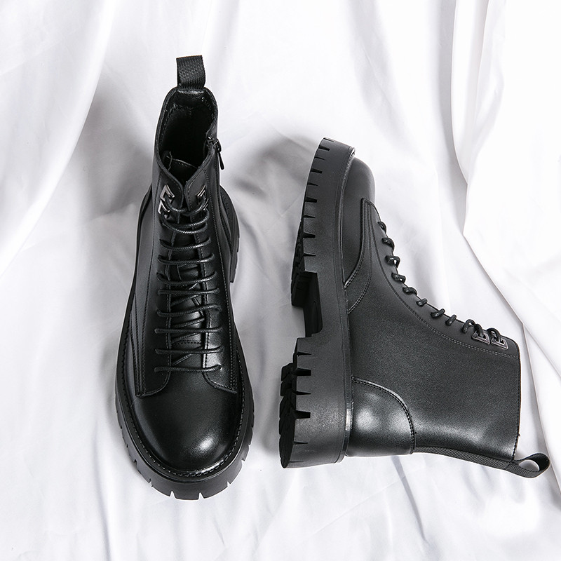 NOU Cizme Chelsea pentru bărbați, negri, de marcă de lux Cizme gotice pentru motocicliști Cizme ocazionale din piele pentru bărbați pentru exterior Cizme pentru bărbați MO-51275