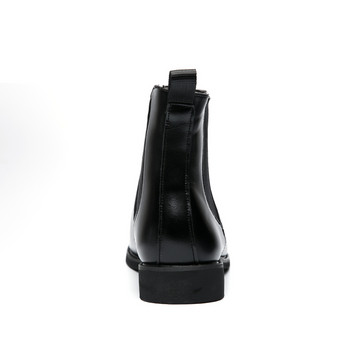 Черни мъжки ботуши Chelsea Бизнес сватбени ръчно изработени официални обувки Безплатна доставка Размер 38-48 Мъжки боти до глезена