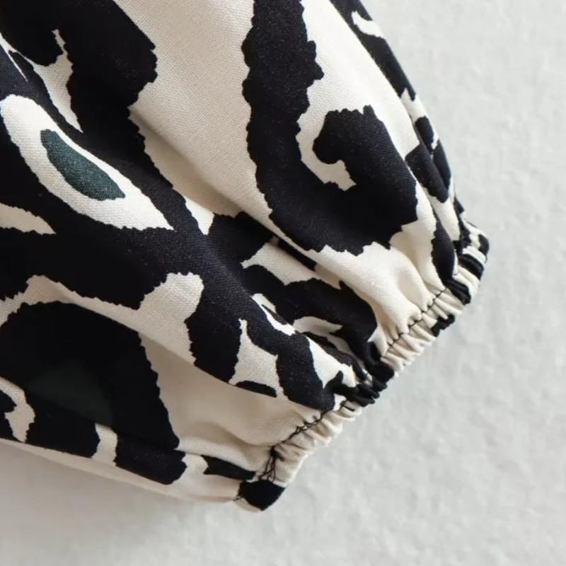 Rochie de cămașă cu imprimeu retro pentru femei, de vară, cu mânecă lungă, rochii largi LUJIA ALAN WD2521