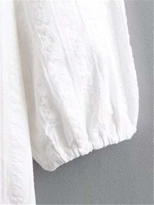 Liela izmēra sieviešu apģērbu krekli V veida kakla izgriezumā, pavasara un vasaras masīvas kokvilnas augšdaļa ar pašžakarda tekstūru, nestiepjš jaciņš 4XL