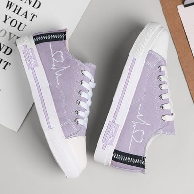 Pantofi portocalii pentru iubitori în formă de inimă, pantofi înalți pentru femei, pantofi din pânză cu broderie cardioide, cuplu espadrile, pantofi pentru femei, pantofi casual