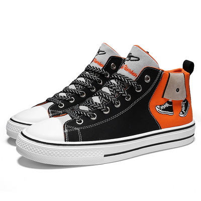 Pantofi portocalii pentru iubitori în formă de inimă, pantofi înalți pentru femei, pantofi din pânză cu broderie cardioide, cuplu espadrile, pantofi pentru femei, pantofi casual