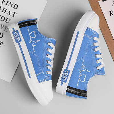 Pantofi portocalii pentru iubitori în formă de inimă, pantofi înalți pentru femei, pantofi din pânză cu broderie cardioide, cuplu espadrile, pantofi pentru femei, pantofi casual