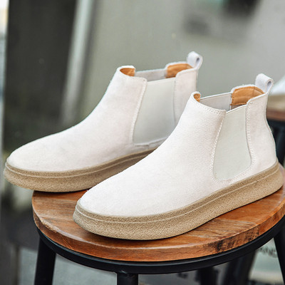 Νέα περιστασιακά φθινοπωρινά χειμερινά ανδρικά παπούτσια βρετανικά αγελάδας σουέτ με εργαλεία Μποτάκια πλατφόρμα φορέματος Chelsea μπότες εργασίας πολυτελή παπούτσια