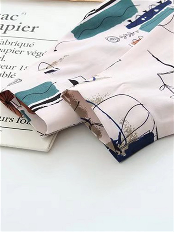 Ženska odjeća velikih veličina Košulje dugih rukava s printom na revere Proljetni i jesenski poliesterski gornji dijelovi velikih veličina za pretile dame